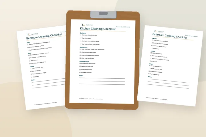 Cleaning Checklists Pack mockup
