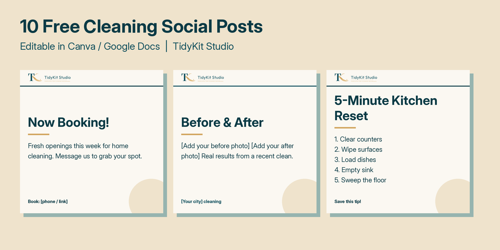 Cleaning business social media templates preview